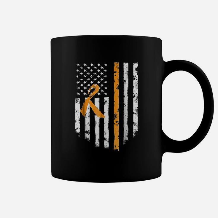 Multiple Sclerosis Awareness Ms Ribbon American Flag Coffee Mug