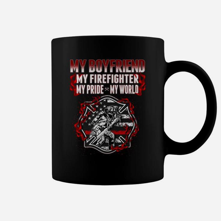 My Boyfriend Is Firefighter Hero Proud Fire Girlfriend Gifts Coffee Mug
