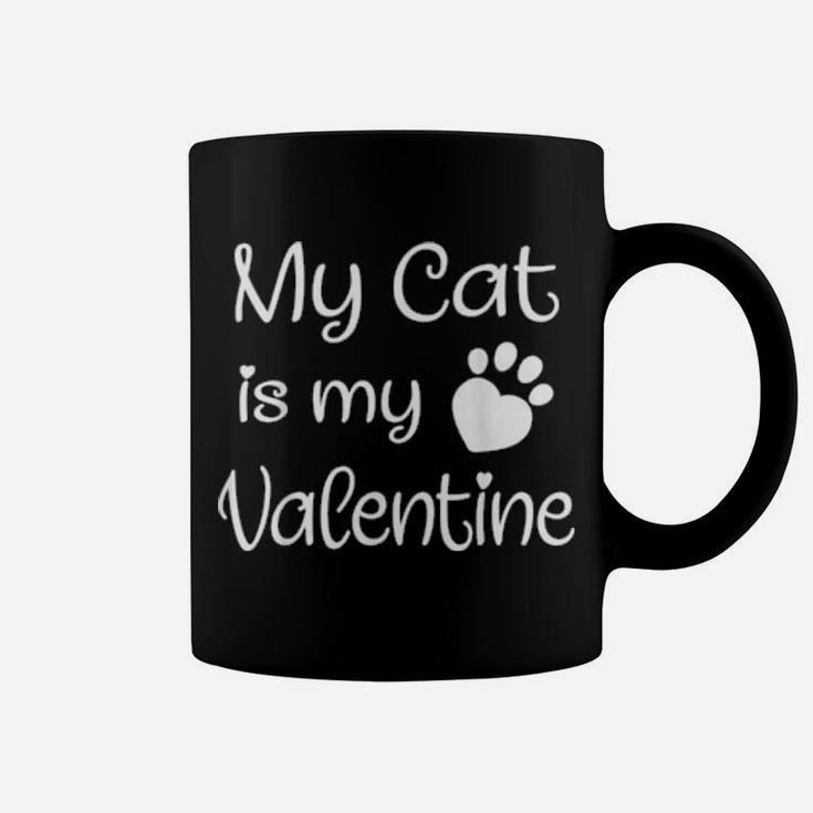 My Cat Is My Valentine Paw Heart Pet Owner Coffee Mug