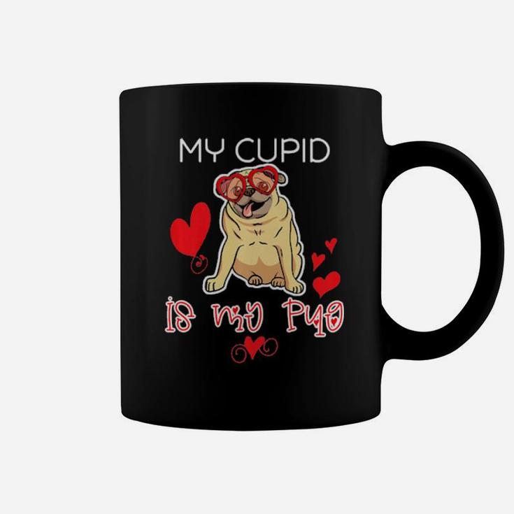 My Cupid Is My Pug Valentines Day Print Coffee Mug