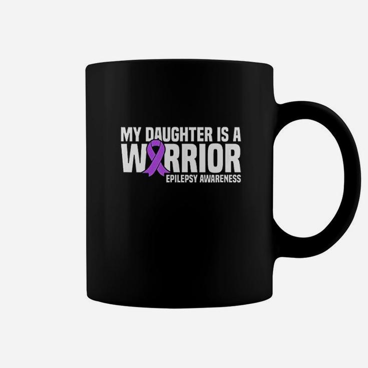 My Daughter Is A Warrior Purple Ribbon Coffee Mug