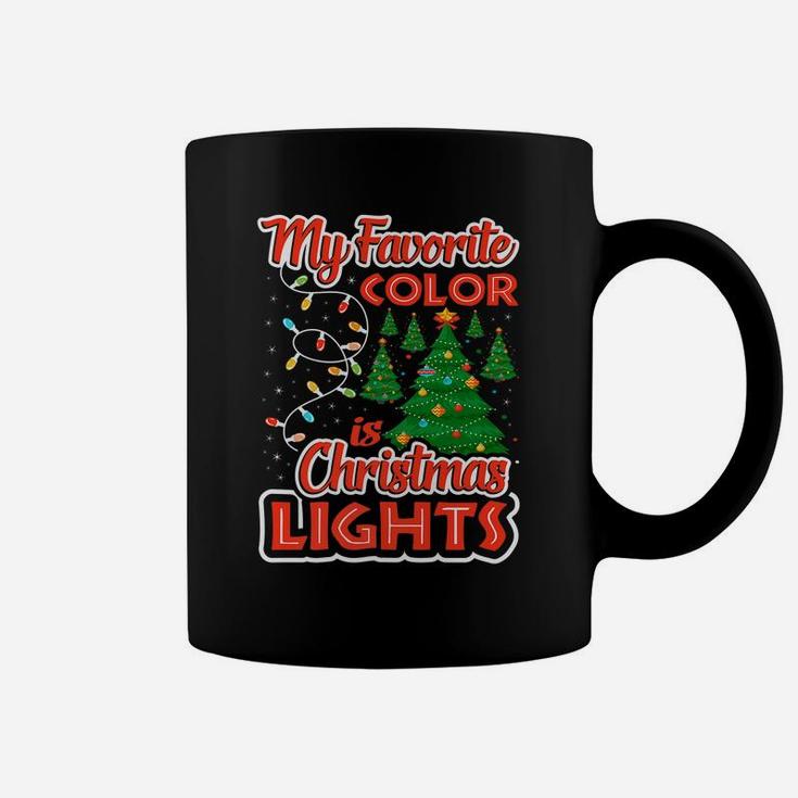My Favorite Color Is Christmas Lights Santa Xmas Elves Gift Coffee Mug