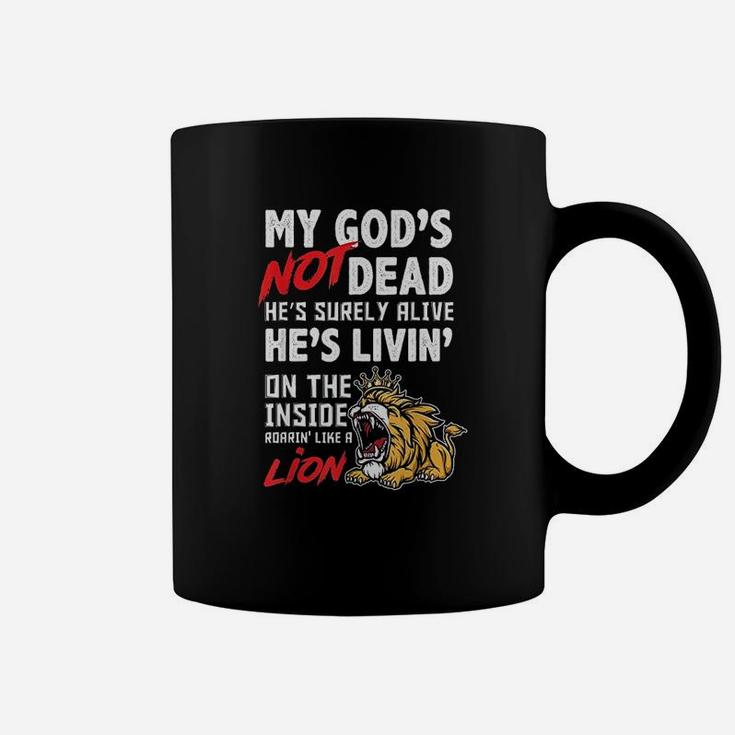 My God Is Not Dead Lion Jesus Christ Christian Faith Coffee Mug