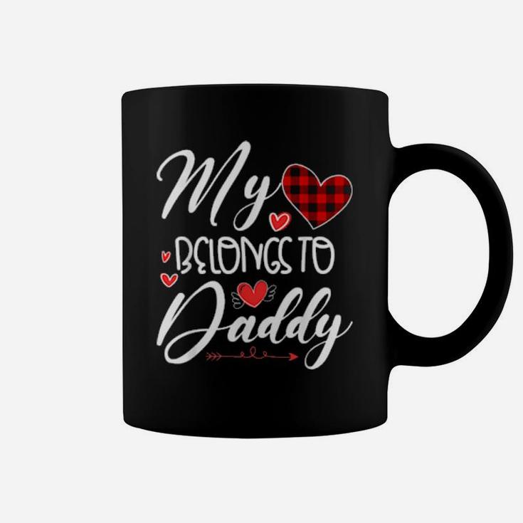 My Heart Belongs To Daddy Heart Valentines Day Son Daughter Coffee Mug