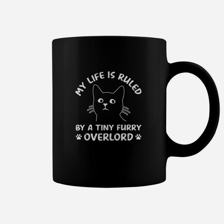 My Life Is Ruled By A Tiny Furry Overlord Funny Cat Vintage Coffee Mug
