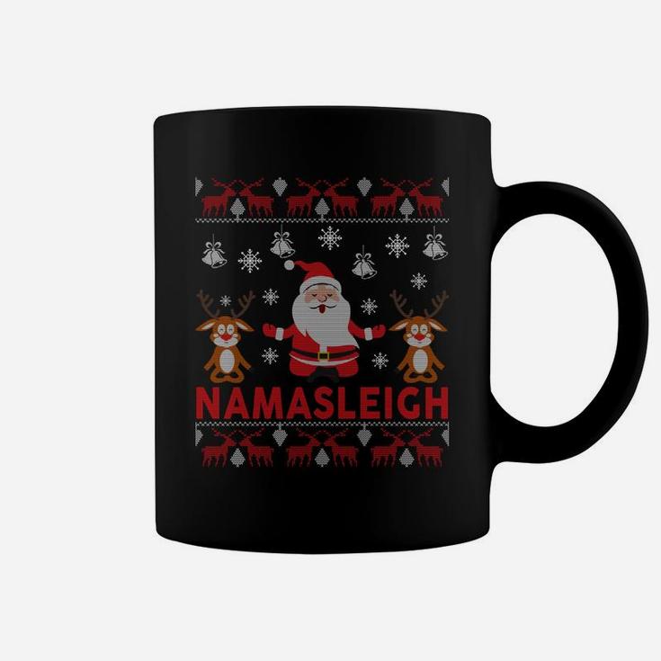 Namasleigh Christmas Sweatshirts Gifts Funny Santa Yoga Sweatshirt Coffee Mug
