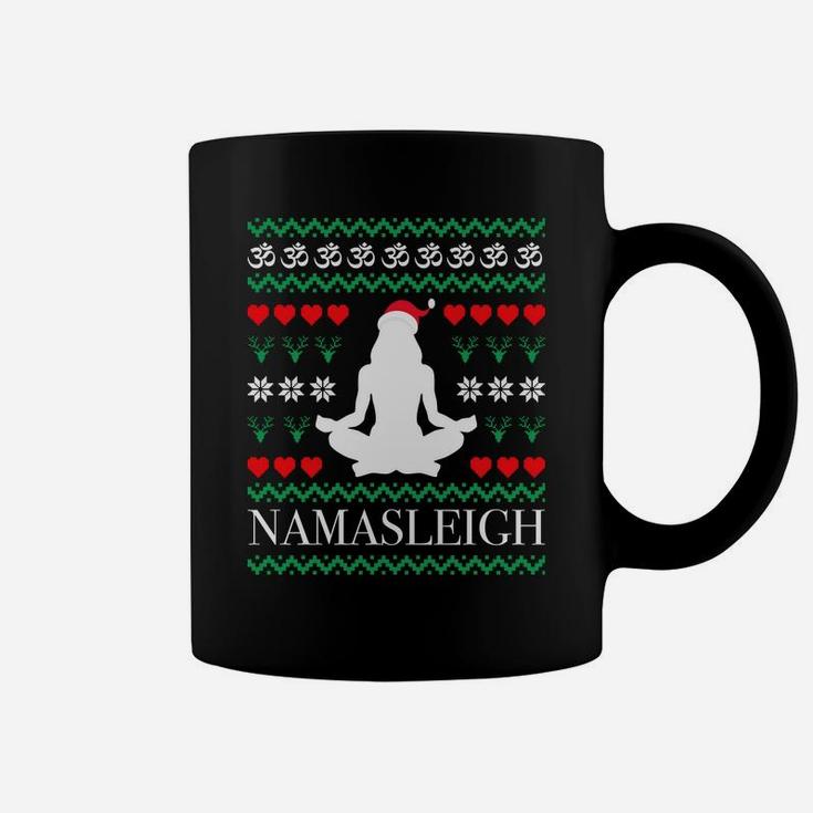 Namasleigh Yoga Xmas Yogi Namaste Om Gift Ugly Christmas Sweatshirt Coffee Mug