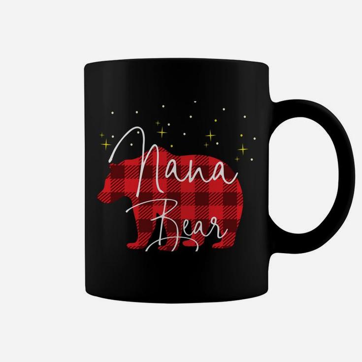 Nana Bear Christmas Pajama Red Plaid Buffalo Matching Coffee Mug