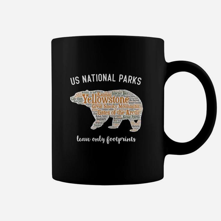 National Parks Bear T Shirt Lists All 59 National Parks Pyf Black Coffee Mug