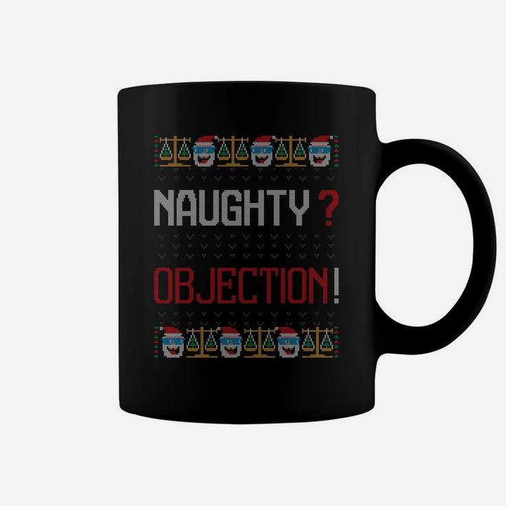 Naughty Objection Lawyer Attorney Ugly Christmas Sweater Coffee Mug