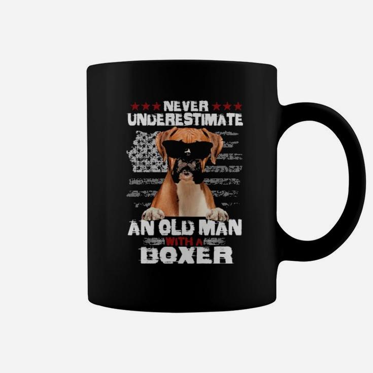 Never Underestimate An Old Man With A Boxer Coffee Mug