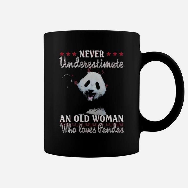 Never Underestimate An Old Woman Who Loves Pandas Coffee Mug