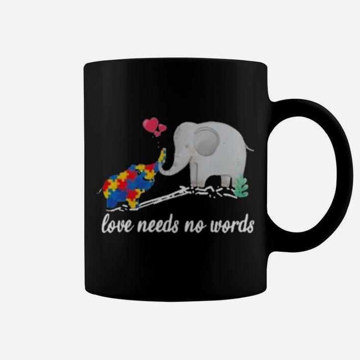 Non Verbal Autism Awareness Elephant Love Needs No Words Coffee Mug