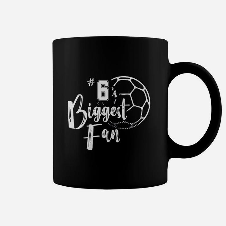 Number 6S Biggest Fan Soccer Player Mom Dad Family Coffee Mug