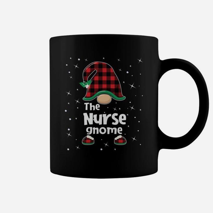 Nurse Gnome Buffalo Plaid Matching Christmas Gift Pajama Coffee Mug