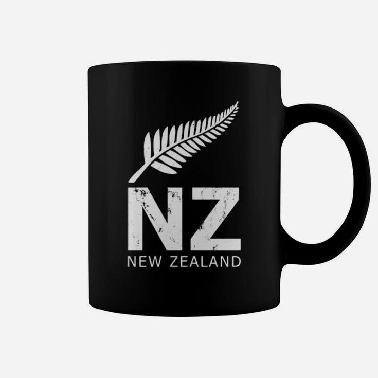 Nz Rugby Jersey New Zealand Fern Ab Fan White Distressed Coffee Mug