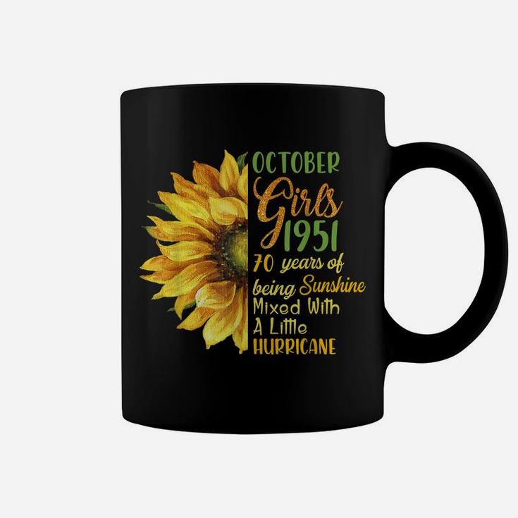 October 1951 Sunflower Girl October 1951 70Th Birthday Gifts Coffee Mug