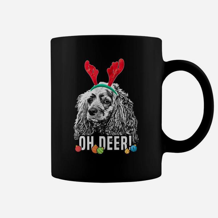 Oh Deer Funny Cocker Spaniel Xmas Coffee Mug
