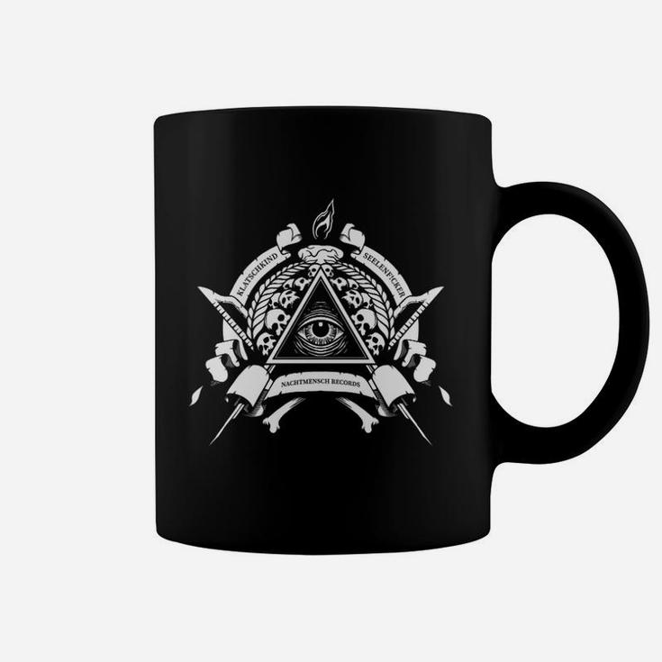 Okkult-Stil Schwarzes Grafikdruck Tassen, Mystisches Tee-Design