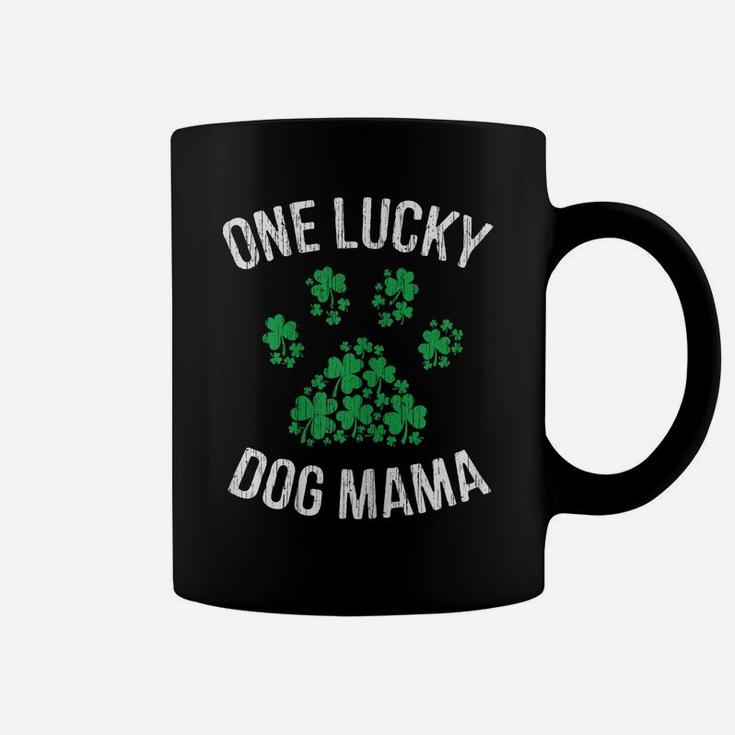 One Lucky Dog Mama St Patrick Day Paw Dog Mom Gifts Coffee Mug