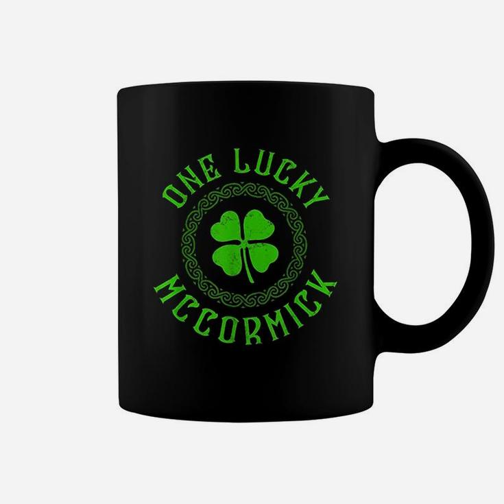 One Lucky Mccormick Irish Last Name Distressed Coffee Mug