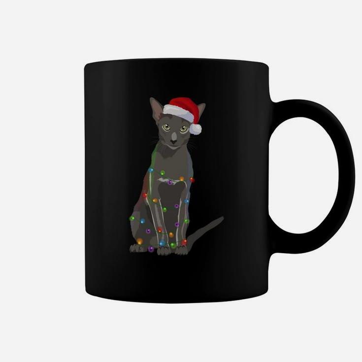 Oriental Shorthair Christmas Lights Xmas Cat Lover Sweatshirt Coffee Mug