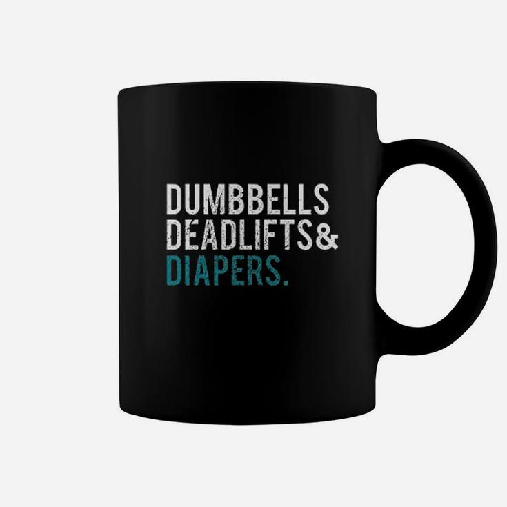 Original Dumbbells Deadlifts & Diapers Dad Coffee Mug