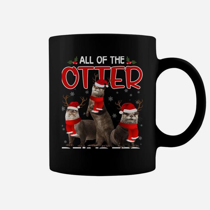 Otters Reindeer Deer Antler Funny Christmas Santa Hat Xmas Sweatshirt Coffee Mug