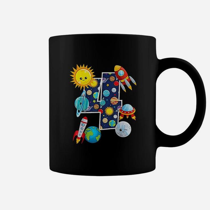 Outer Space 4 Year Old 4Th Gift Birthday Planets Astronaut Coffee Mug