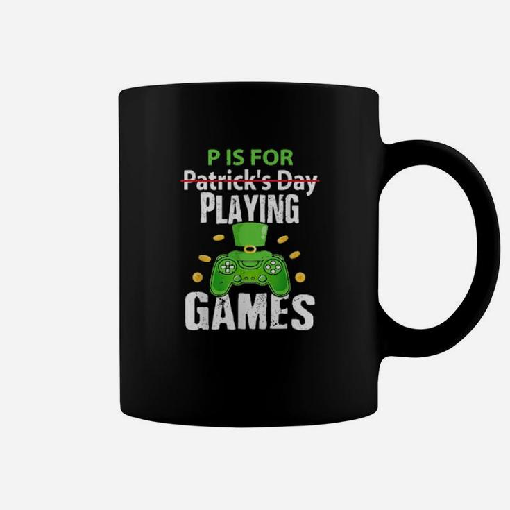 P Is For Playing Games St Patrick's Gamer Boy Coffee Mug