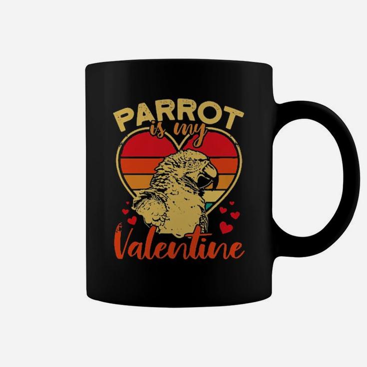 Parrot Is My Valentine Vintage Coffee Mug