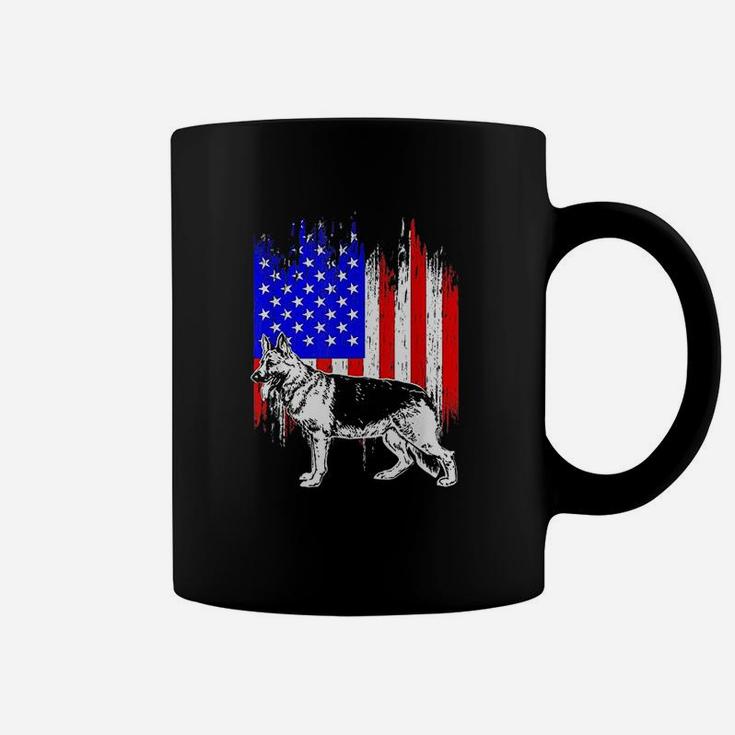 Patriotic German Shepherd American Flag Dog Lover Gift Coffee Mug