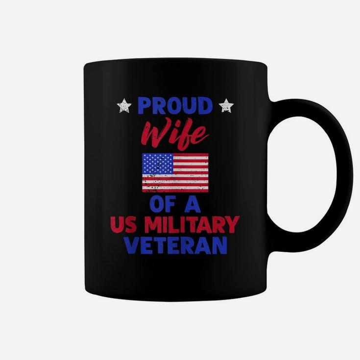 Patriotic Us Flag Proud Wife Of A Us Military Veteran Gift Coffee Mug