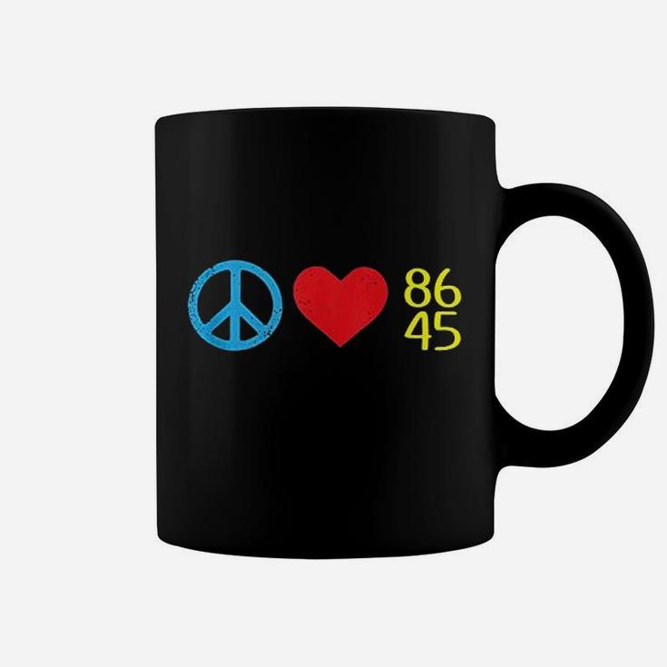 Peace Love 8645 Funny Impeach Resist 86 45 Coffee Mug