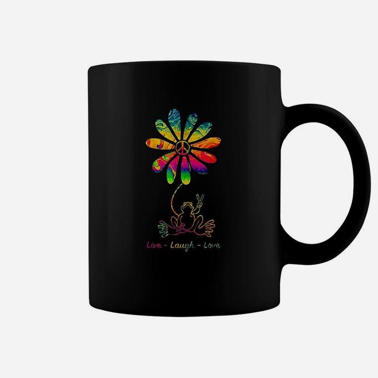 Peace Love Frog Hippie Flower Daisy Gift Coffee Mug