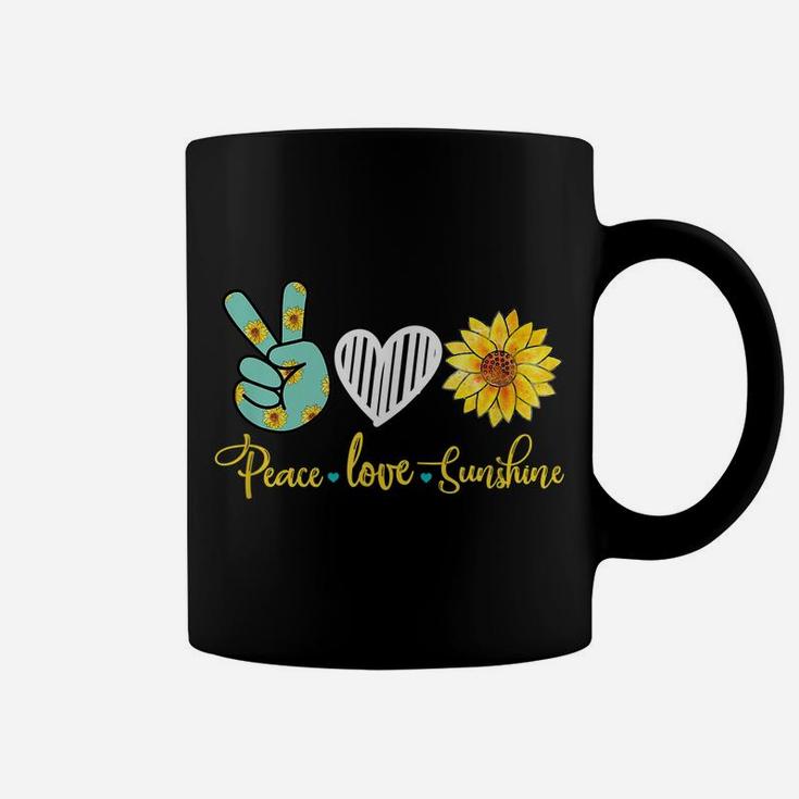 Peace Love Sunshine Summer Flower Heart Graphic Coffee Mug