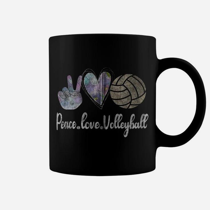 Peace Love Volleyball Cute Design For Women Teen Girls Zip Hoodie Coffee Mug