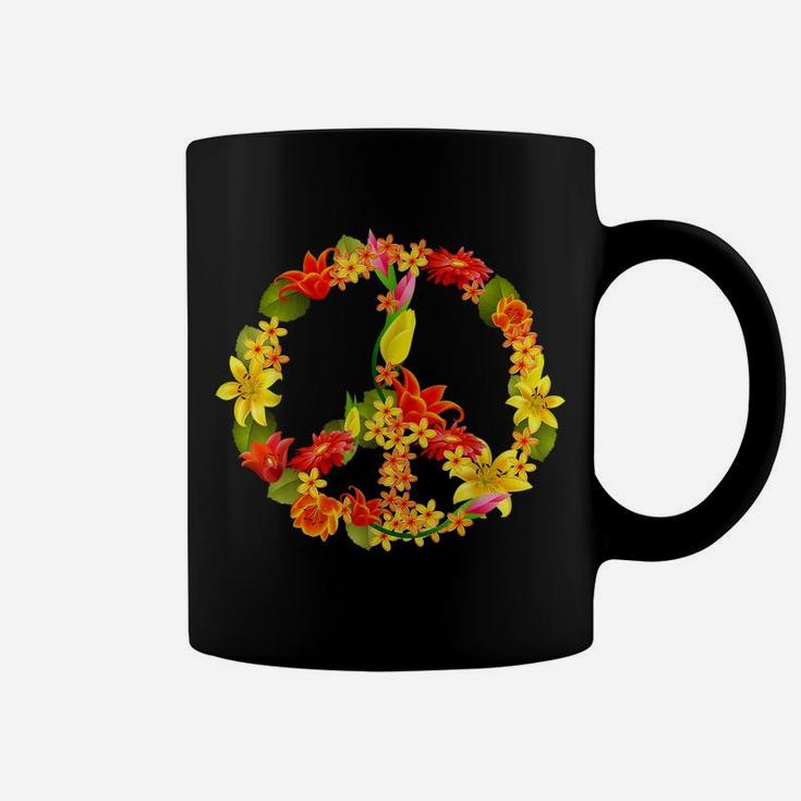 Peace Sign Flowers | Cool Ladies Flower Signage T-Shirt Gift Coffee Mug