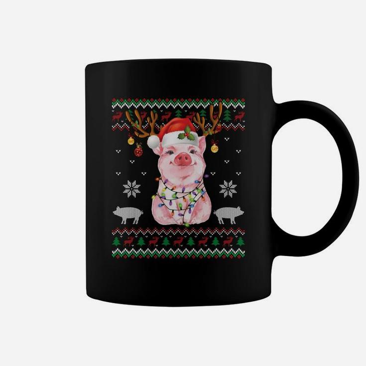 Pig Reindeer Santa Xmas Light Ugly Sweater Christmas Gifts Sweatshirt Coffee Mug