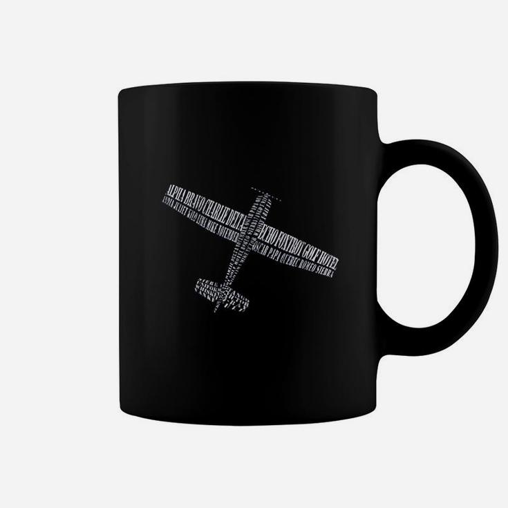 Pilot Phonetic Alphabet Airplane Coffee Mug