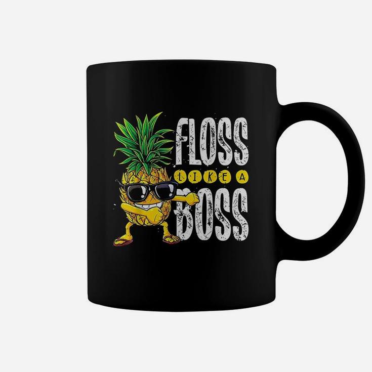 Pineapple Sunglasses Floss Like A Boss Aloha Beaches Coffee Mug