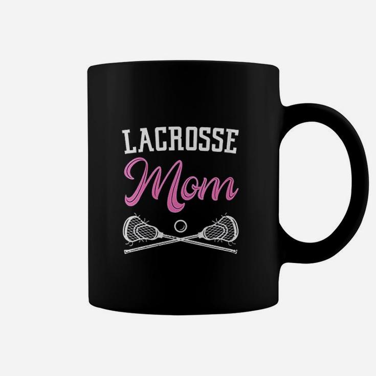 Pink Lacrosse Mom Lax Sticks Gift For Sons Game Day Coffee Mug