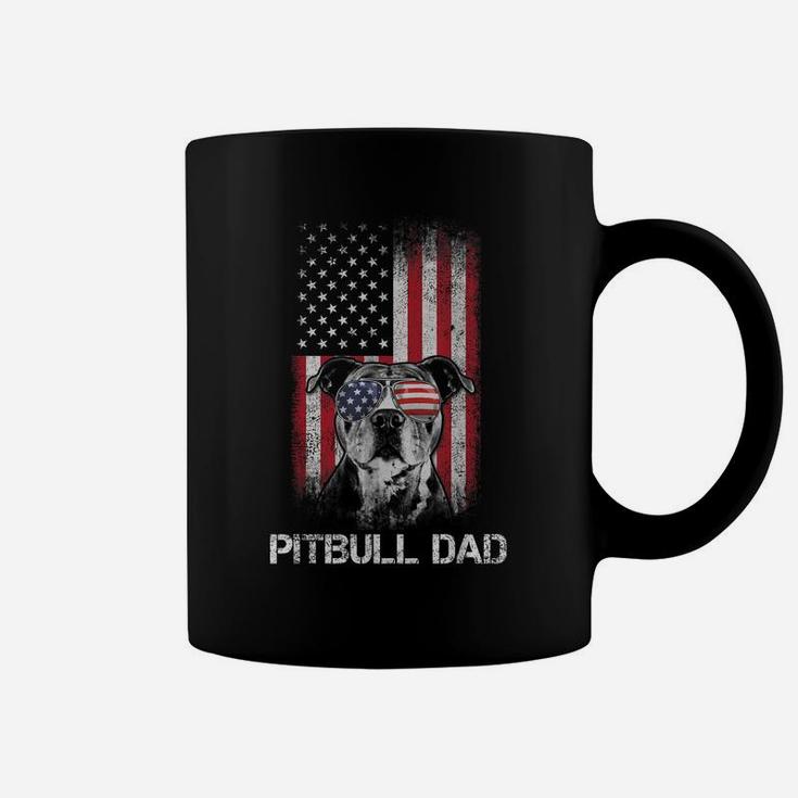 Pitbull American Flag 4Th Of July Pitbull Dad Dog Lover Coffee Mug