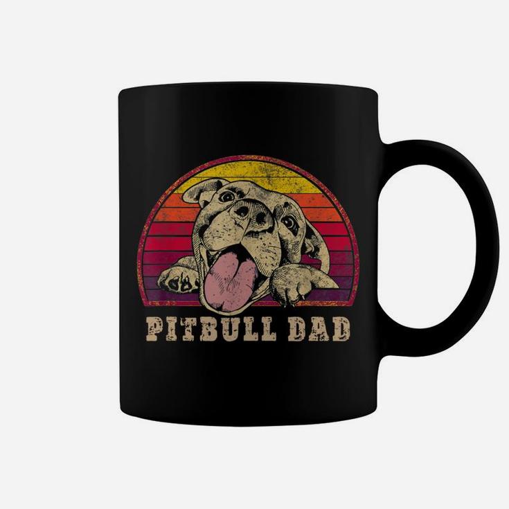 Pitbull Dad Vintage Smiling Pitbull Father's Day Dog Lovers Coffee Mug