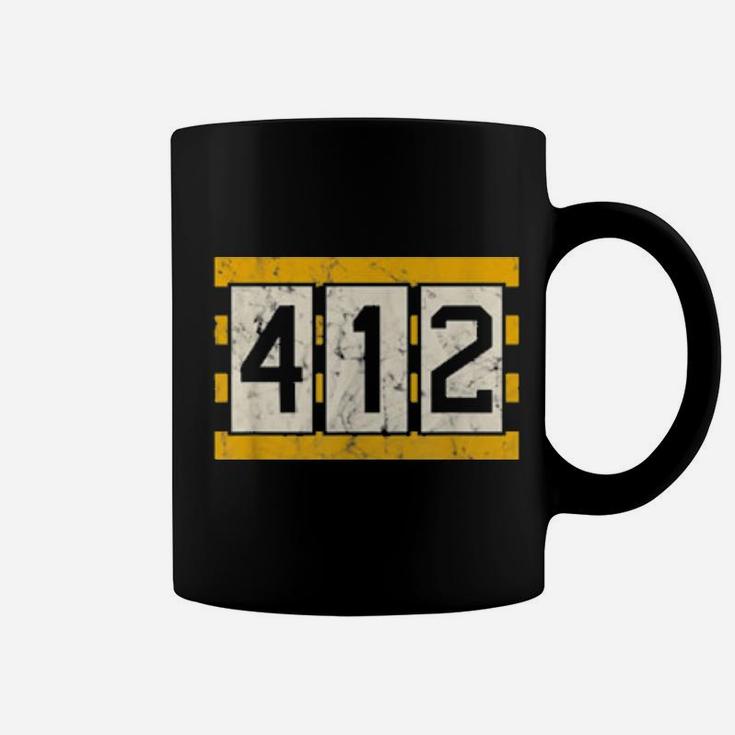 Pittsburgh 412 Vintage Distressed Football Coffee Mug