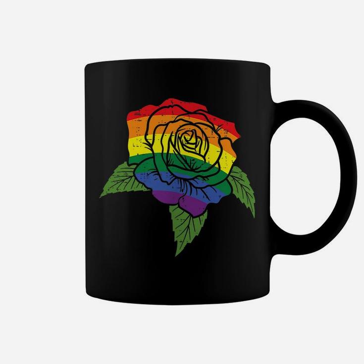 Pocket Rose Flower Lgbtq Rainbow Gay Pride Ally Men Women Coffee Mug