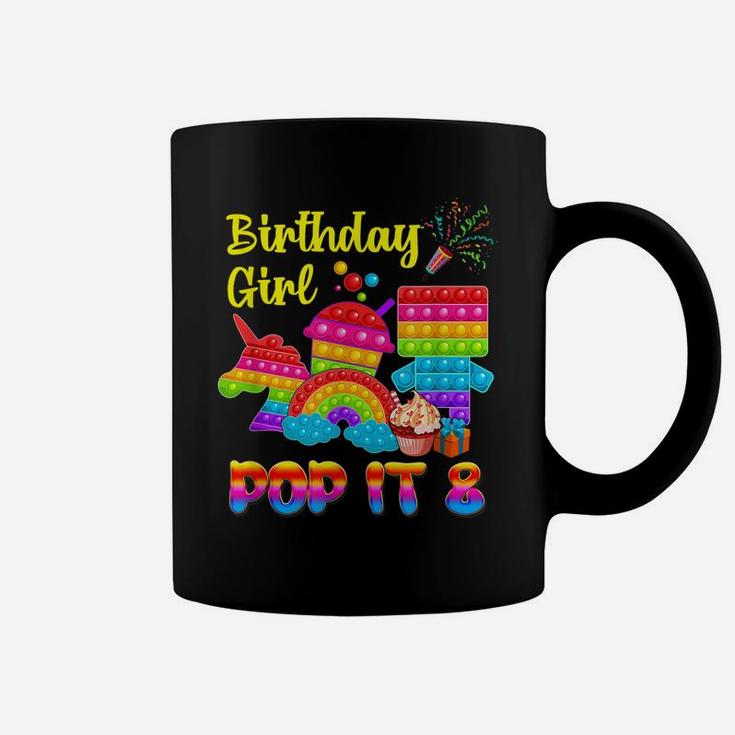 Pop It 8 Birthday Girl Pop Party Graphic Unicorn Gift Girls Coffee Mug
