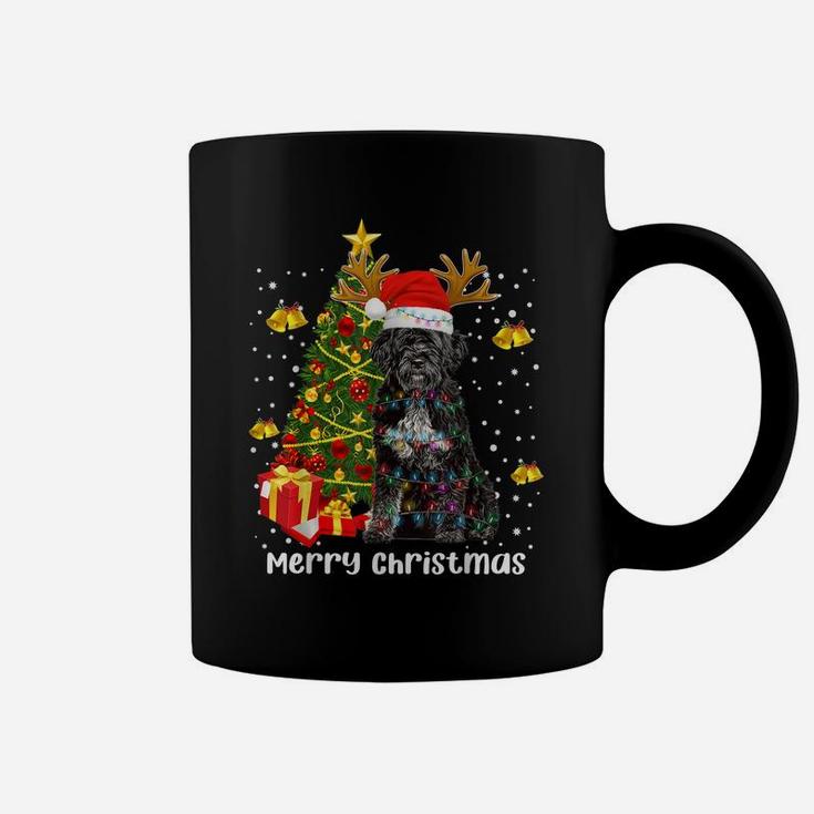Portuguese Water Dog Christmas Lights Tree Santa Xmas Pajama Coffee Mug
