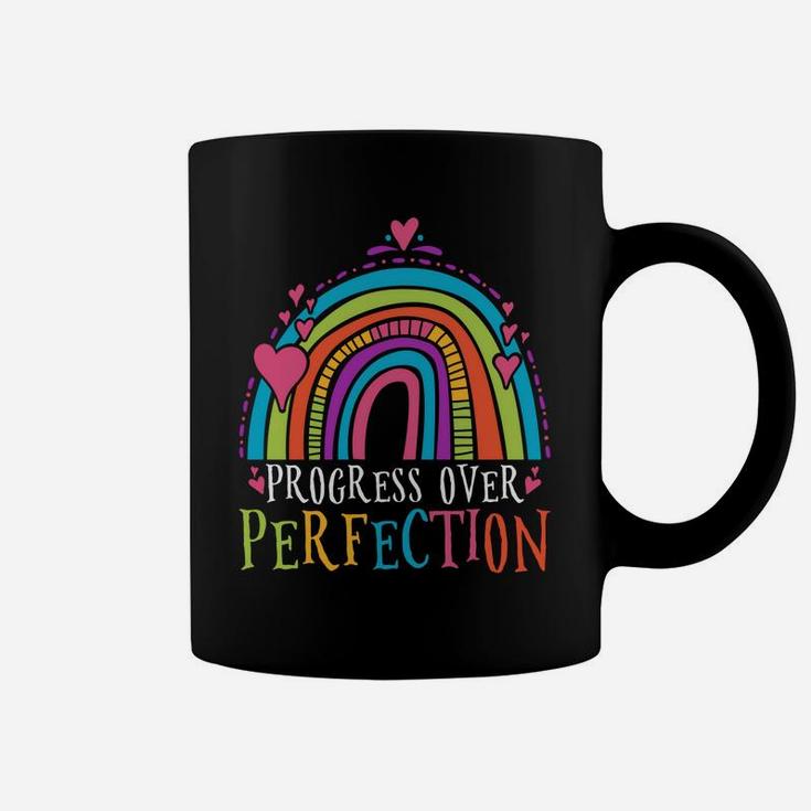 Progress Over Perfection Teacher Sweatshirt Coffee Mug