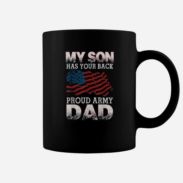 Proud Army Dad Cool Distressed Usa American Flag Coffee Mug
